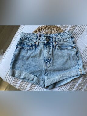 wild fable Light Wash Denim High-Rise Rolled Hem Shorts